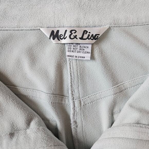 Vtg Mel & Lisa Pant‎ Set Size 8/10 Pastel Blue Minimalist Soft Knit 90s Casual - Picture 10 of 16